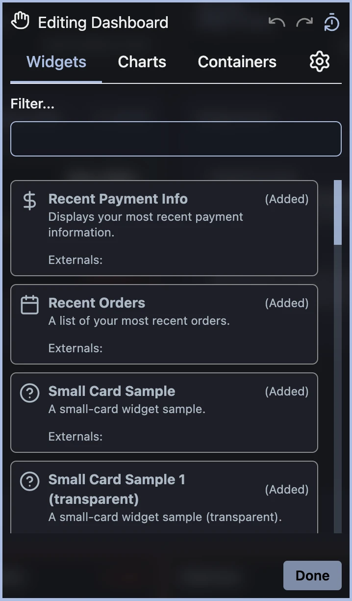 Ready-to-Use Widget Catalog